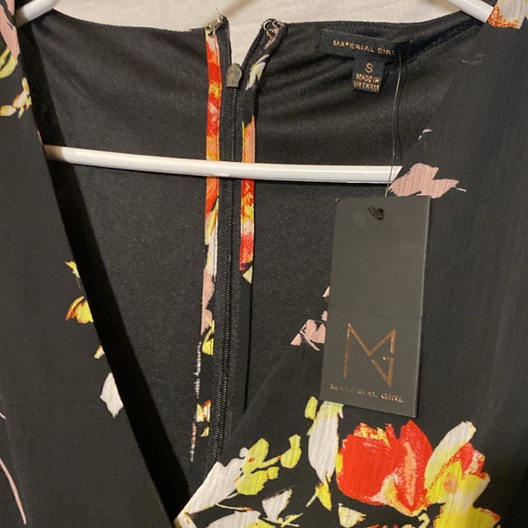 Material Girl Black with Floral Dress Size Small NWT - Picture 3 of 3
